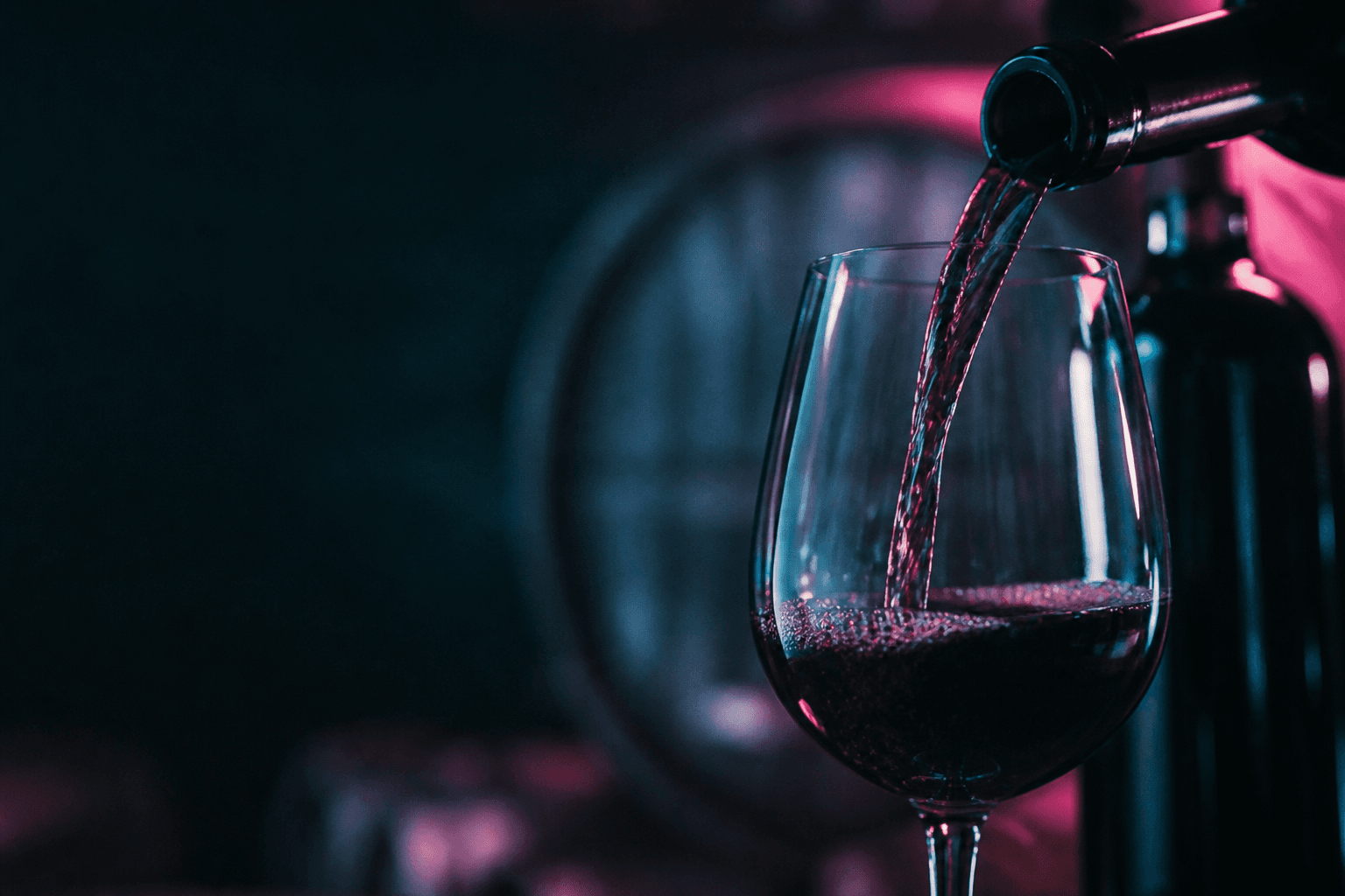 Wine pouring into a glass
